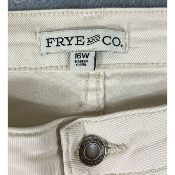 NEW Frye & Co. Jeans Women's 16W Harper Mid-Rise Crop Flare Birch White - Picture 3 of 15